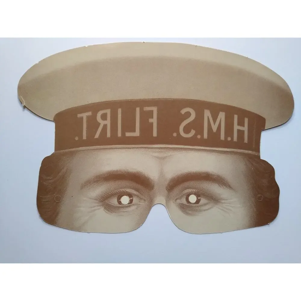 Vintage HMS FLIRT Sailor Paper Mask Eye Mask Costume Reenactment Theater Prop